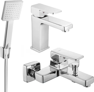 Immagine prodotto di Set di miscelatori MEXEN CETUS V miscelatore per lavabo + miscelatore per vasca con doccia cromo