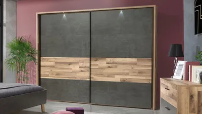 Produktbild von Schwebetürenschrank Ricciano in Eiche Beton grau 270 cm