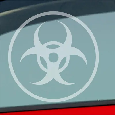 Produktbild von Auto Aufkleber  Hazard Virus Gefahr Corona Krank Infiziert Viren 10x5 cm Milchglas Sticker Heckscheibenaufkleber