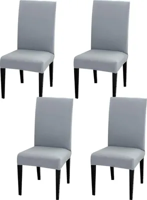 Produktbild von OKWISH Stuhlhusse Stretch, Stuhlhussen 4er pack, Universal Stretch Moderne Einfarbig Stuhlbezug Esszimmer Stuhl Hussen, Grau