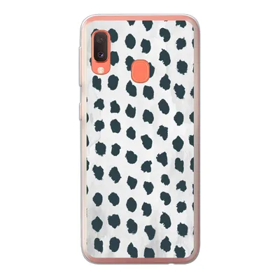 Produktbild von MuchoWow® Handyhülle Schutzhülle Hülle für Samsung Galaxy A20e Polka dots - Schwarz - Marmor Silikon Softcase Handy Hülle - Abdeckung