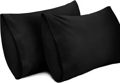 Zdjęcie produktu dla 2 sztuki poszewek na poduszki, 100% bawełna, oddychająca poszewka na poduszkę, 40 x 80 cm, czarne