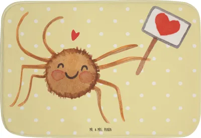 Produktbild von Mr. & Mrs. Panda Badematte Spinne Agathe Motivation - Gelb Pastell - Geschenk, Badezimmer Matte, Vertrauen, duschmatte, Duschvorleger, Badteppich, Badvorleger, Dankeschön
