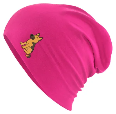 Produktbild von Huuraa Beanie Deutscher Schäferhund Schäfi Comic Fuchsia One Size Baumwolle und Elasthan Mütze Geschenkidee