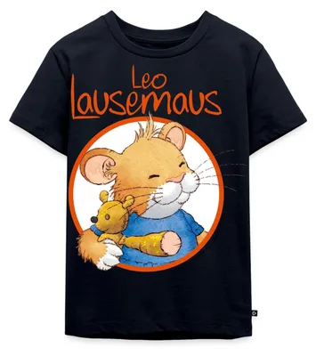 Produktbild von Spreadshirt Leo Lausemaus Logo Kinder Premium T-Shirt, 110/116 (4 Jahre), Navy