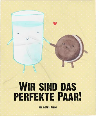 Produktbild von Mr. & Mrs. Panda Schlummerdecke Milch Keks - Gelb Pastell - Geschenk, Babydecke, Erstlingsdecke, Cookie, Kinderdecke, Kekse, Plaid, Kaffee, Fleecedecke, Lustige Sprüche