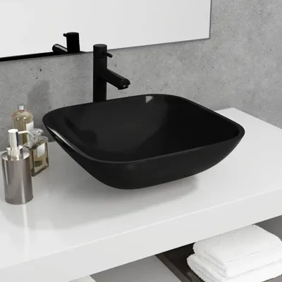 Produktbild von Möbel Waschbecken Glas 42x42x14 cm Schwarz - Waschbecken 345248
