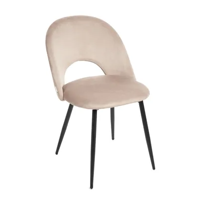 Zdjęcie produktu dla HOMLA Krzesło TERCIO welurowe beżowe 47x55x77cm