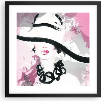Produktbild von Gerahmtes Poster - Schwarzer Rahmen - Frau Abstraktion - 40x40 cm - Wand Bild - Wanddeko - Wandbilder - Kunstposter - Wandposter - Bilderrahmen - Bilder - Kunstdruck - Wandbild - P2BAC40x40-3690
