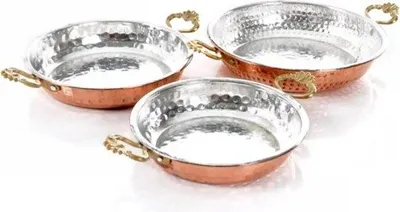 Produktbild von Famanu Bratpfannen Set 3-teilig - Handgefertigte Kupferpfannen