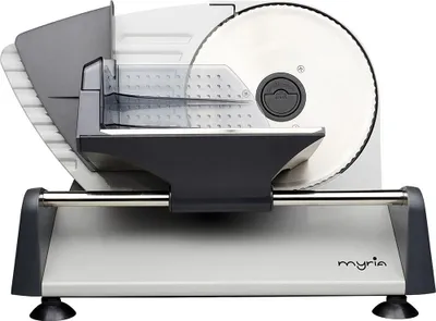 Obrázek produktu pro Kráječ MYRIA MY4477, 150 W, tloušťka krájení 0–15 mm, stříbročerný