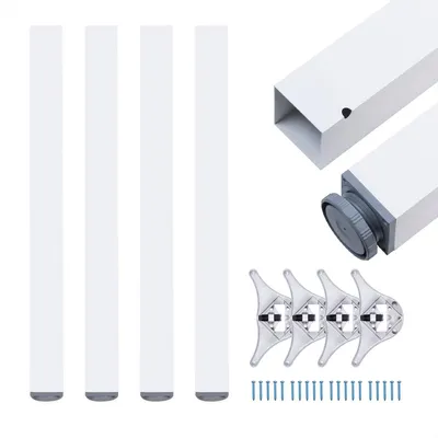 Produktbild von 4x sossai Premium Tischbeine 110cm / 6x6cm in Weiß höhenverstellbare Tischfüße