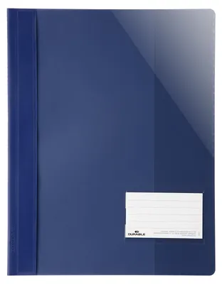 Zdjęcie produktu dla DURABLE Skoroszyt z przezroczyst? ok?adk? A4+ z okienkiem 90x57 mm, Granatowy, 269007, 25 szt.