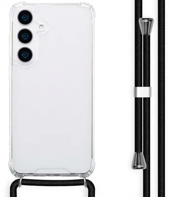 Imagen del producto de Funda trasera transparente con cordón para Samsung Galaxy S25 Plus - Negro