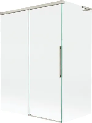 Produktbild von Mexen Rox L Badewannenabtrennung, 2-flügelig, verschiebbar, 120 + 70 x 150 cm, transparent, gebürstetes Nickel - 8C9L-120-070-9?