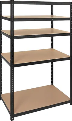 Obrázek produktu pro Bigstren 27510 Kovový skladovací regál, 5 polic, 180 x 100 x 60 cm, 1000 kg, černý