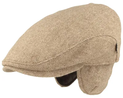 Imagen del producto de Gorra con visera y protección para los oídos, fabricada en lana de loden bavaro por Hut-Breiter, color marrón, talla 56