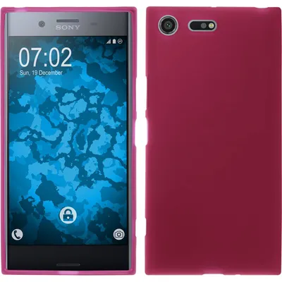 Produktbild von PhoneNatic Case kompatibel mit Sony Xperia XZ Premium - pink Silikon Hülle matt + 2 Schutzfolien