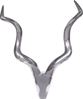 FineBuy Hirschgeweih Wanddekoration Alu Aluminium Silber Wandgeweih Geweih