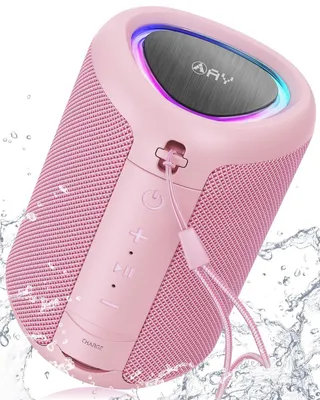 Imagen del producto de Altavoz Bluetooth portátil con iluminación, resistente al agua (IPX5)