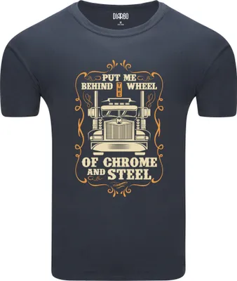 Immagine prodotto di T-shirt da uomo Diarbo con stampa camionista amante dei camion grigio scuro taglia XXL