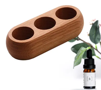 Holz-Aromatherapie-Ständer für 3 Flaschen, natur