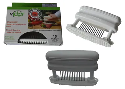 Imagen del producto de Victor Mini Chef, ablandador de carne, 15 cuchillas de acero inoxidable, color blanco