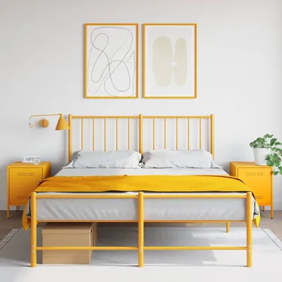 Immagine prodotto di Maison Exclusive - Comodini 2 pz. Giallo senape 36x39x50,5 cm Acciaio