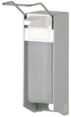 Seifen- und Desinfektionsspender aus Aluminium Grau von Ophardt mit Edelstahlpumpe und 1000 ml Euroflasche