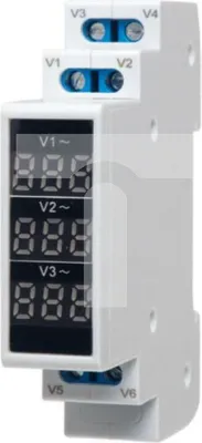 Immagine prodotto di Voltmetro modulare trifase 80-500V su bus Spamel SPMV\3
