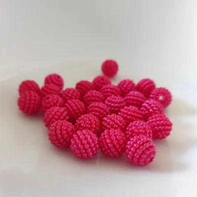 Immagine prodotto di Perline tonde a bolla in acrilico, 10 mm, 30 pezzi, rosso