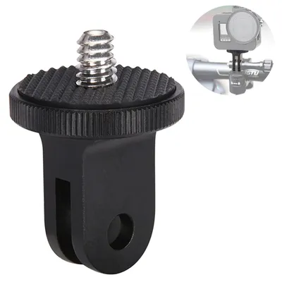 Produktbild von Metallhalterungsadapter, Aluminium 1/4 Zoll Adapter Kamera Halterung Stativ Adapter Kompatibel für GoPro, Sony,  und Anderen Action-Kameras(Schwarz)