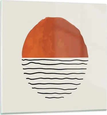 Produktbild von Bilder auf glas - Einteilig - Modern Sonne Meer - 70x70cm - Glasbilder - Wandbilder - Bilder - zum Aufhängen bereit - Wanddekoration aus Glas - Glas Bilder - Wandbild auf Glas - GAC70x70-4512