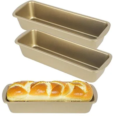 Produktbild von Unyqoos® 3er Kastenformen-Set 27,5×9,5×5 cm – rechteckige Backformen aus Kohlenstoffstahl mit Antihaftbeschichtung für Brot, Kuchen & Pudding