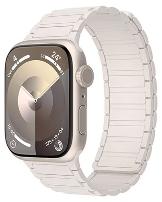 Image de Bracelet de remplacement en silicone magnétique de haute qualité pour Apple Watch SE 2023 44 mm, couleur beige