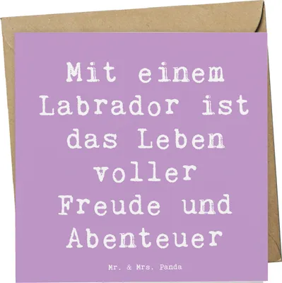 Produktbild von Mr. & Mrs. Panda Grußkarte Spruch Labradorleben - Lavendeltraum - Geschenk, faltkarte, Therapiehund, Spaziergang, liebevoller Hund, Hunderasse, Glückwunschkarte, Hunde
