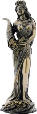 Produktbild von Veronese Göttin Fortuna bronzefarbend mit Füllhorn 19cm