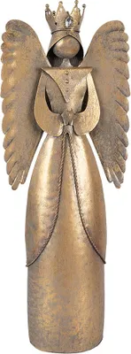 Obrázok produktu pre Clayre & Eef Vianočná dekorácia anjel 17x10x46 cm hnedý kov