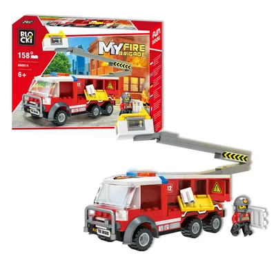 Produktbild von BLOCKI MyFirebrigade Feuerwehr Auto Bühne Bausatz Spielzeug 158 Teile