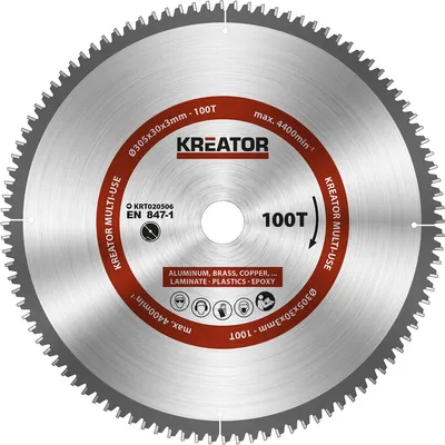 Produktbild von Kreissägeblatt Metall Holz PVC ø 305 x 30 x 2,2 mm 100 Zähne + 3 Reduzierringe