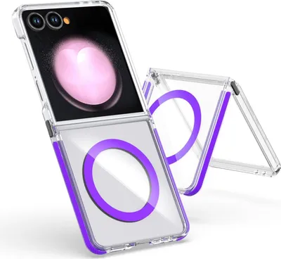 Image de Pour Samsung Galaxy Z Flip7 Dual Color Acrylique Hybride TPU MagSafe Housse de protection Violet