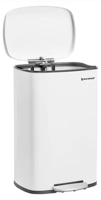 Immagine prodotto di Contenitore per pedale da 50 litri - acciaio/PP - bianco - 42,4 x 32 x 65 cm