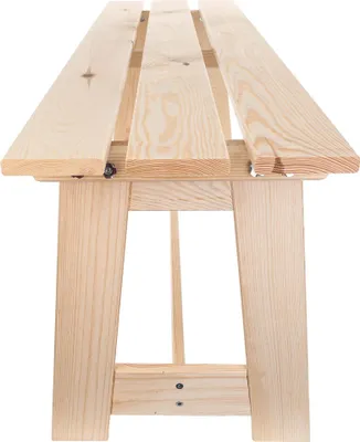 Image de Banc de jardin - Banc public - Bois - Sans dossier - 119 cm - Robuste - Pour terrasse et parc