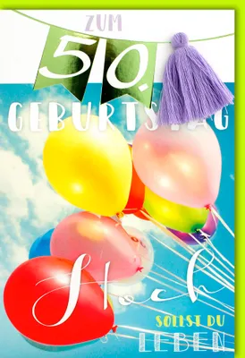 Produktbild von 50. Geburtstag - Glückwunschkarte im Format 11,5 x 17 cm mit