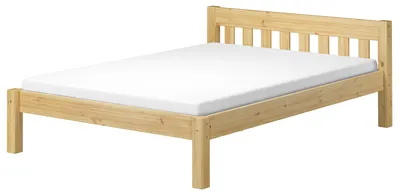 Produktbild von Massivholzbett 140x200 Kiefer natur Doppelbett mit wählbarem Zubehör V-60.38-14Rollrost und Matratze inkl.