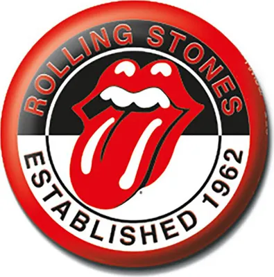 Image de Broche Pyramid émaillée Rolling Stones, 2,5 cm, rouge, taille unique