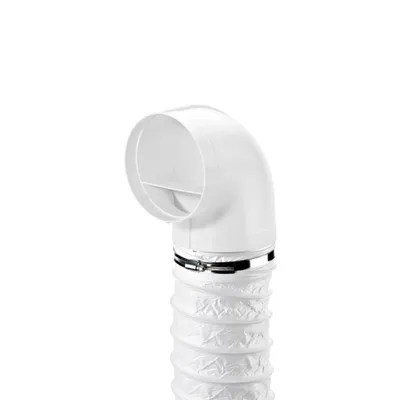 Produktbild von Naber R-URX flow 150 Umlenkstück 90° mit Flexschlauch, weiß, 1000 mm - Lüftungstechnik