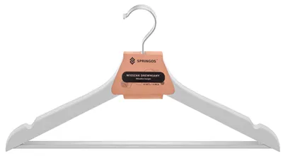 Immagine prodotto di Appendiabiti in legno con portapantaloni - 3 pezzi - Appendiabiti in legno - Grigio