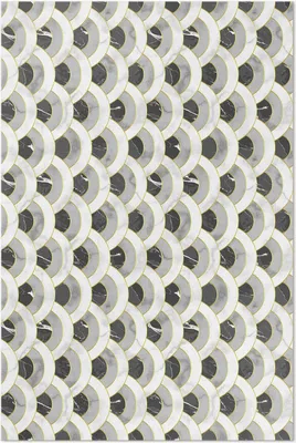 Produktbild von Steinschuppen Marmormuster regelmäßig – Vinyl Fußmatte – 100x150 cm – Rutschfest, Pflegeleicht & Langlebig