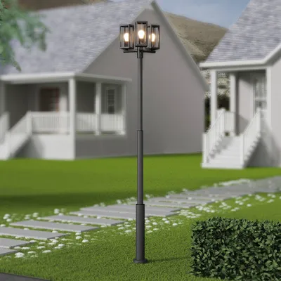 Produktbild von Lucande Außenlampe Siveta, 240cm, 3-flg., schwarz, E27, IP65
